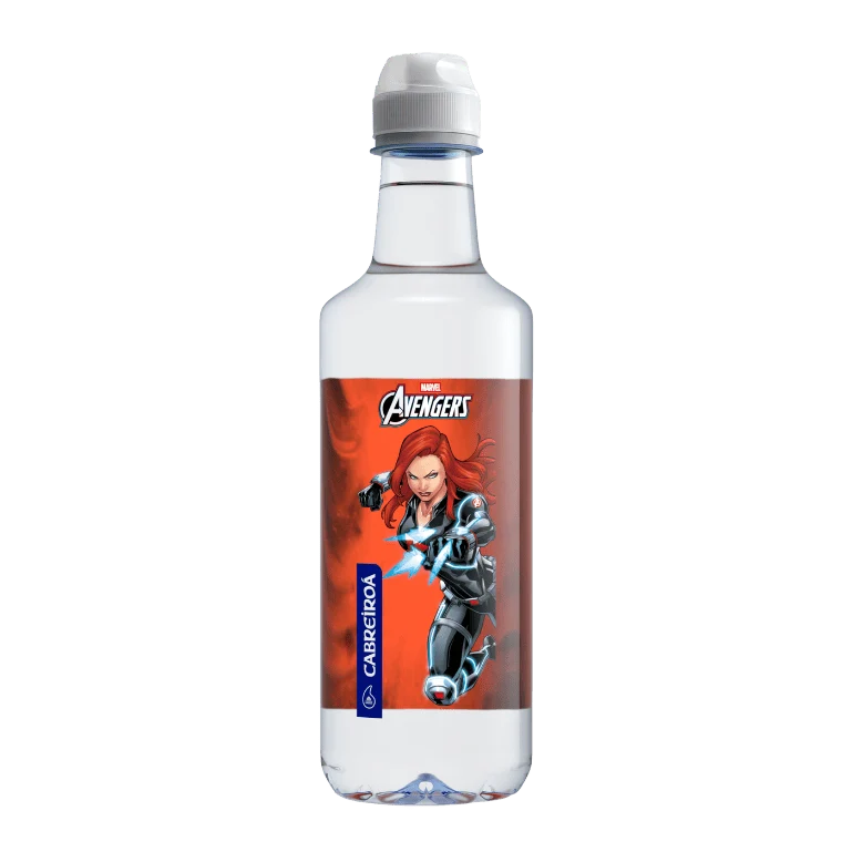 Pack agua mineral edición Los Vengadores de Marvel de Cabreiroá , 24 botellas de 50 cl