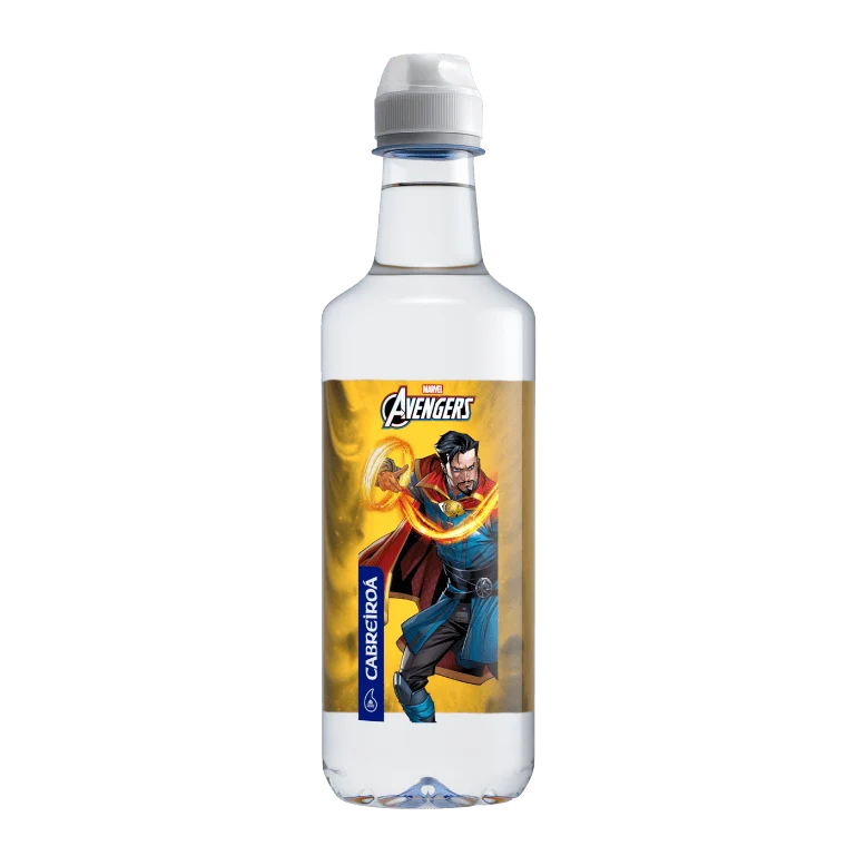 Pack agua mineral edición Los Vengadores de Marvel de Cabreiroá , 24 botellas de 50 cl