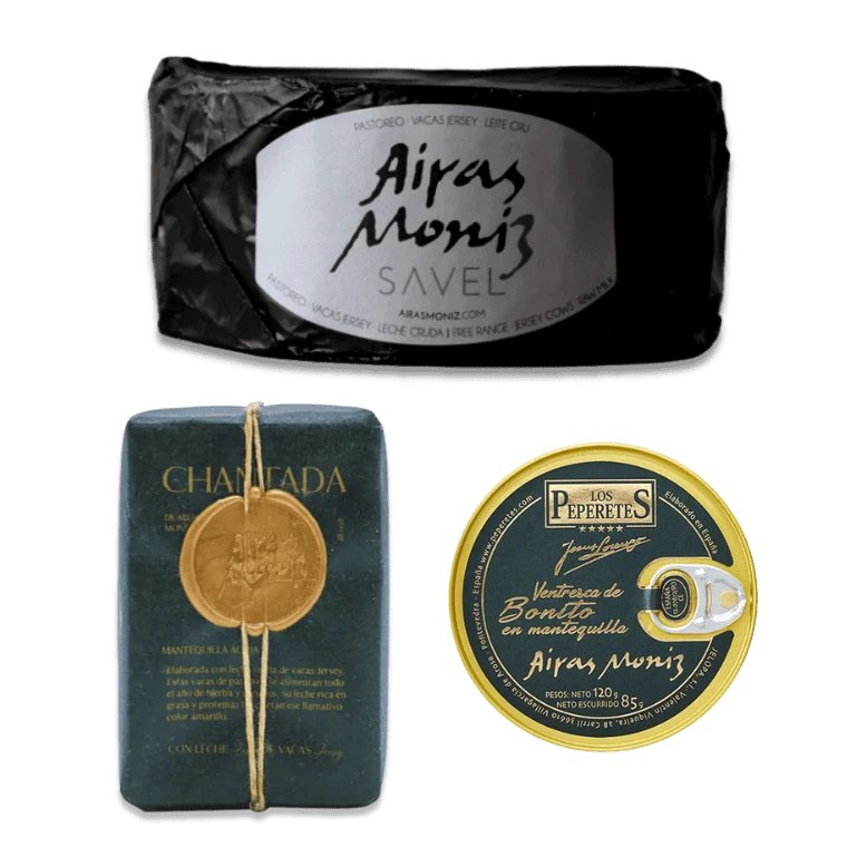 Pack queso de vaca Savel, mantequilla y ventresca de bonito en mantequilla de Airas Moniz