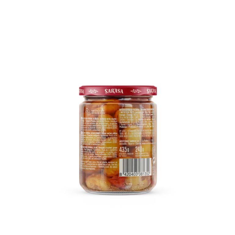 Aceitunas receta del Cortijo de Sarasa, 435 g