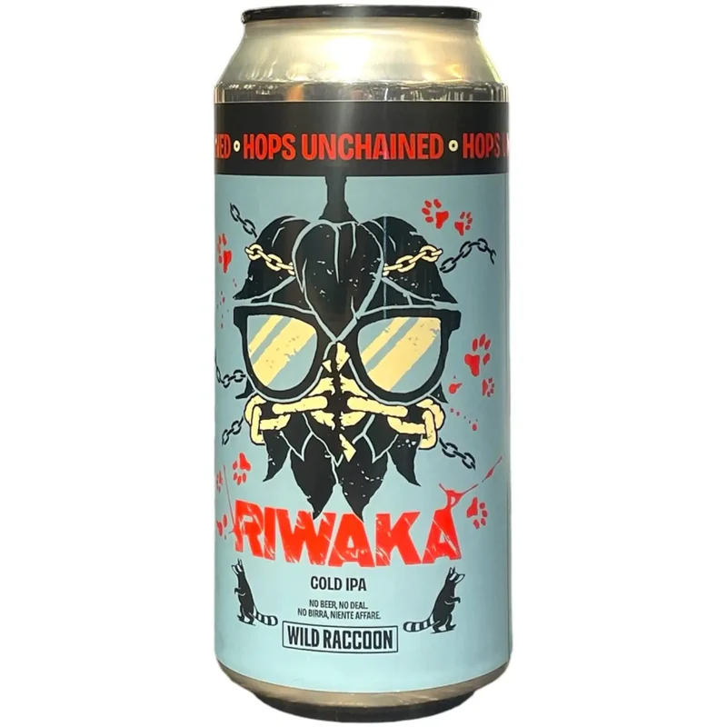 WILD RACCOON HOPS UNCHAINED RIWAKA COLD IPA 44CL