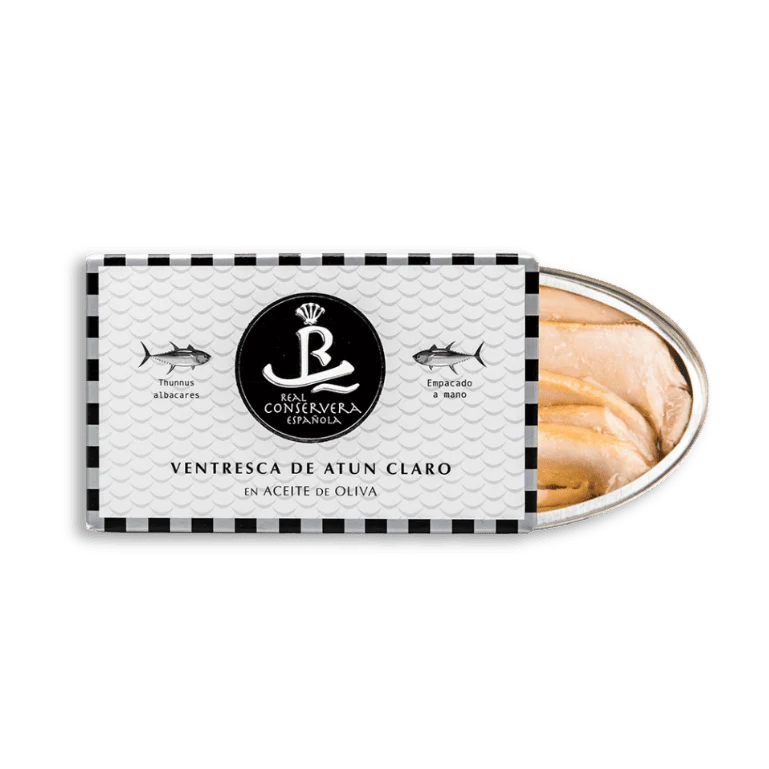 Ventresca de atún claro en aceite de oliva de Real Conservera Española, 115 g