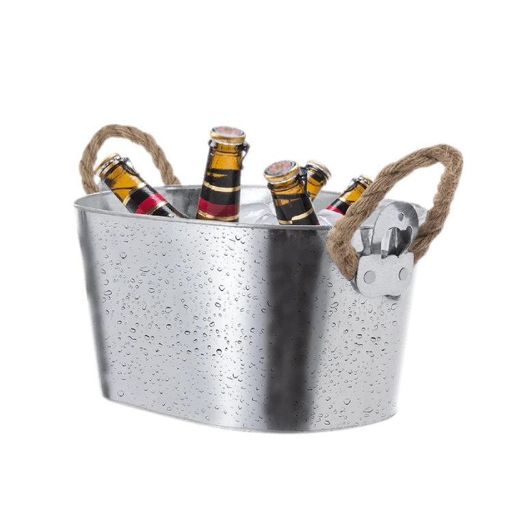 Cubitera metálica con asas de cuerda de Cave Vinum