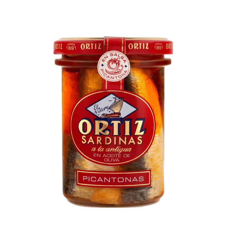 Sardina a la antigua en aceite de oliva picantonas de conservas Ortiz, 190 g