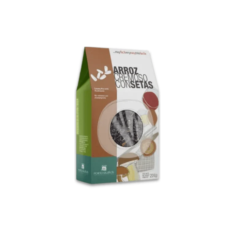 Pack de arroces cremosos de: algas suaves, alga Wakame, setas y huevas de erizo al natural de Porto-Muiños