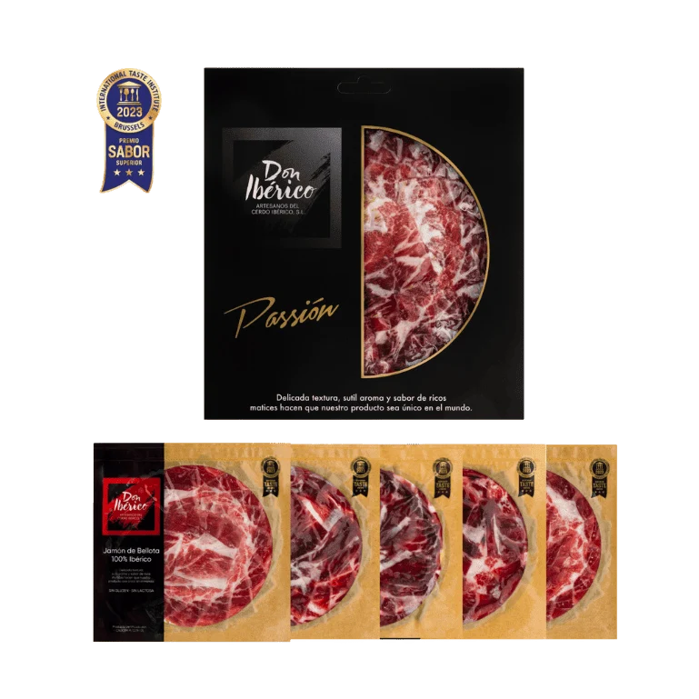 Jamón de Bellota 100% Ibérico loncheado a cuchillo de Don Ibérico, 5 sobres de 80 g