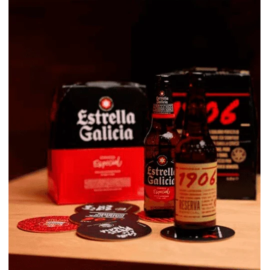 Pack regalo cervecero de Estrella Galicia y 1906