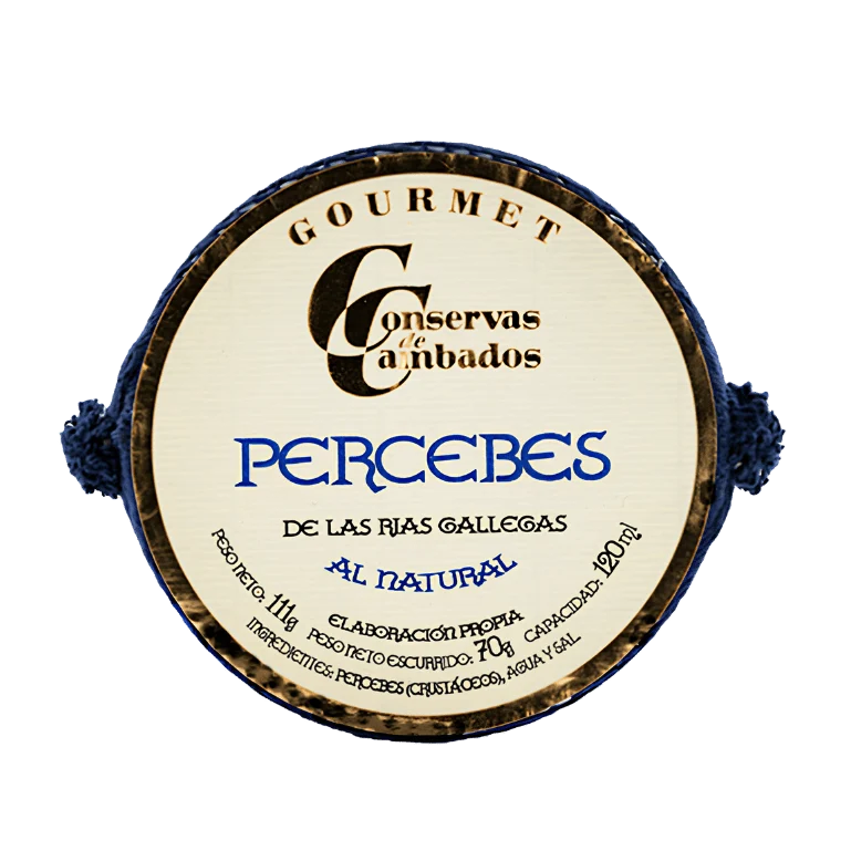 Percebes de la Ría gallega al natural de Conservas de Cambados, lata de 111 g