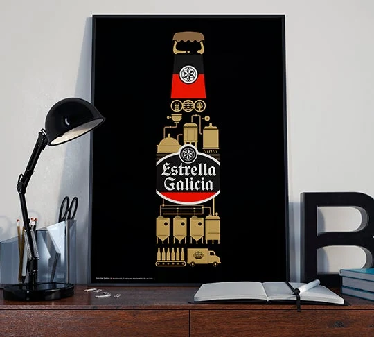 Póster "Elaborando cerveza"