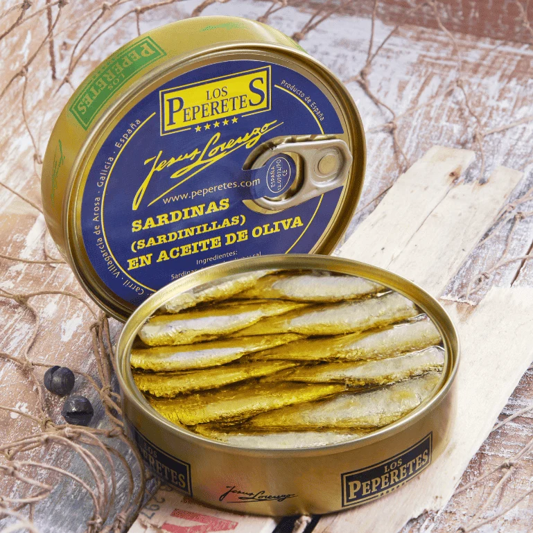 Sardinillas en aceite de oliva de Los Peperetes, lata de 120 g