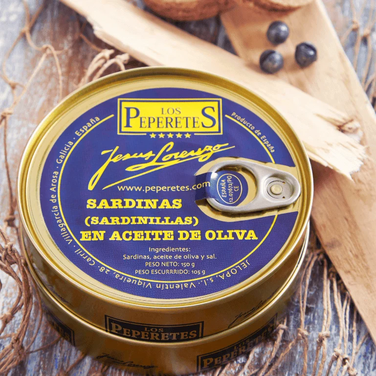 Sardinillas en aceite de oliva de Los Peperetes, lata de 120 g
