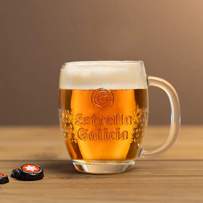 Pack 6 jarras de cristal de Estrella Galicia, 40 cl