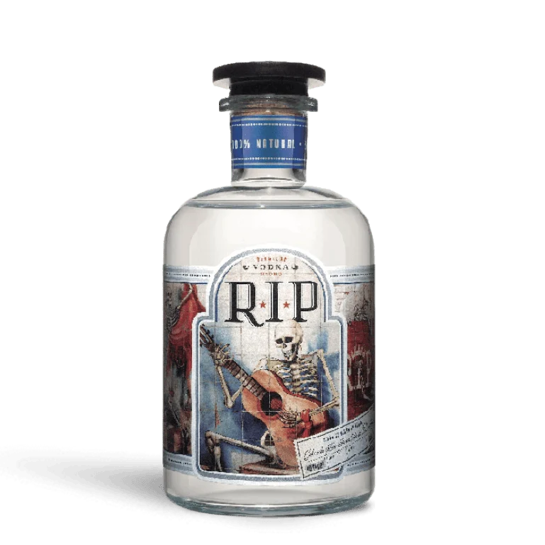 R.I.P. vodka de Singular Destilados, botella de 50 cl