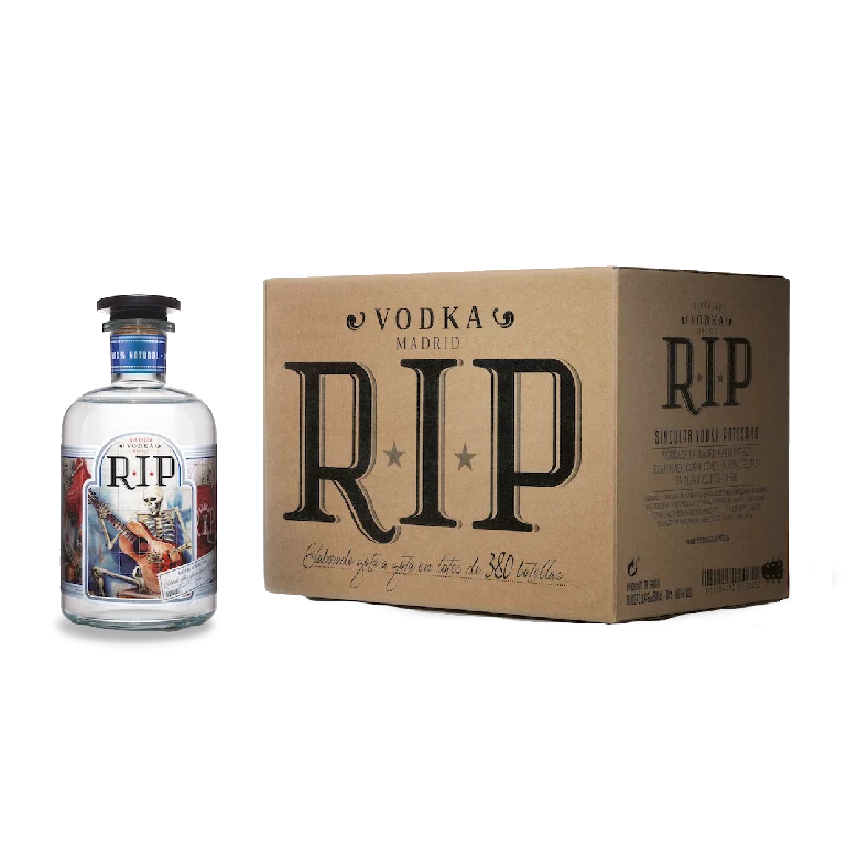 R.I.P. vodka de Singular Destilados, botella de 50 cl