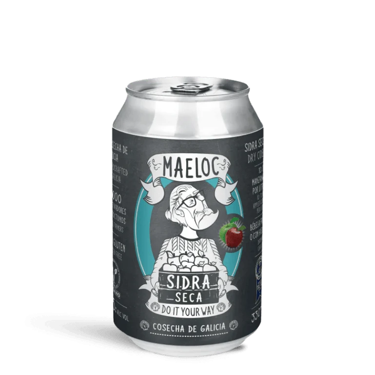 Sidra seca de Maeloc, pack 12 latas de 33 cl