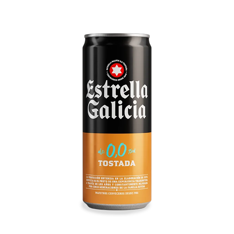 Estrella Galicia 0,0 Tostada, Frigopack de 10 latas de 33 cl