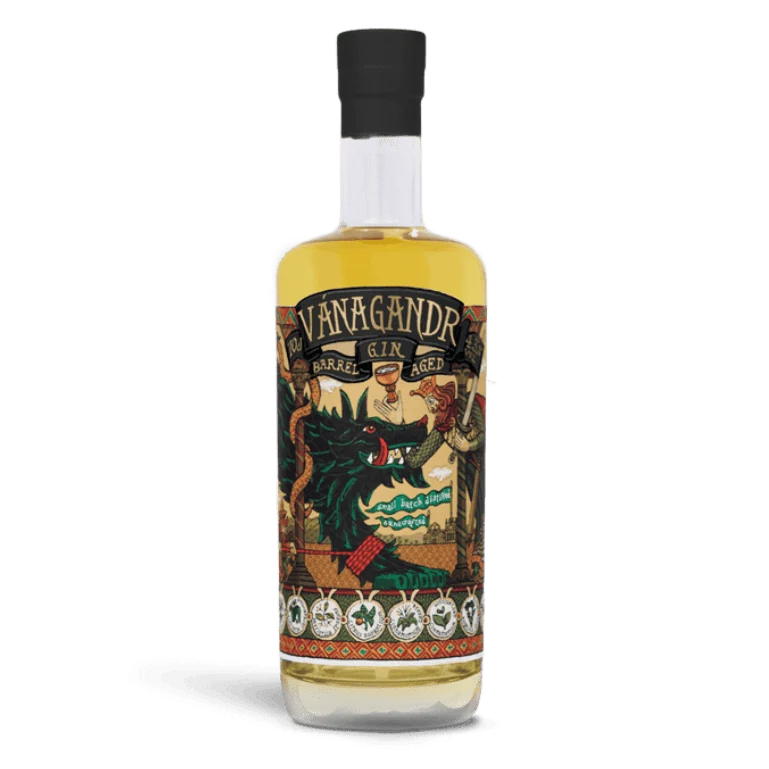 Ginebra Barrel Aged de Vánagandr Destilerías, botella de 70 cl