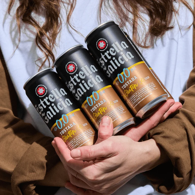 Estrella Galicia 0,0 Tostada Sin gluten, 24 latas de 33 cl