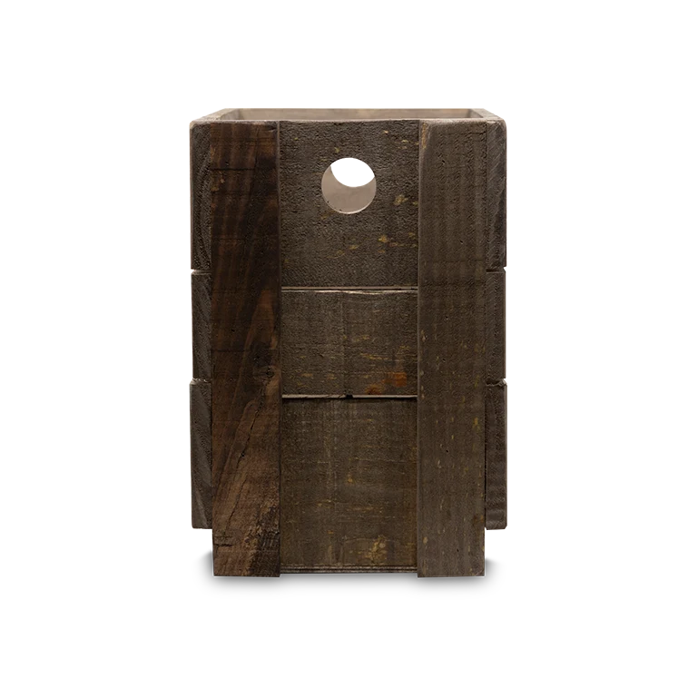 Caja de madera rústica de Estrella Galicia