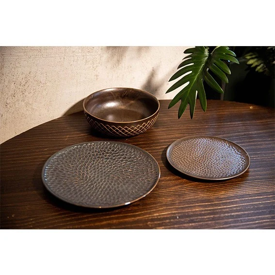 Plato pan porcelana Brass cobre. ø15,5 cm - 4 Uds.