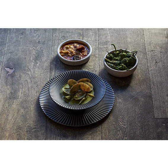 Plato llano porcelana Brass plata envejecida. ø20 cm - 4 Uds.