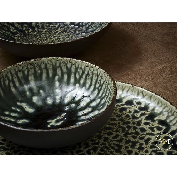 Bowl de porcelana Oxido Emerald. Varias medidas - 4 Uds.