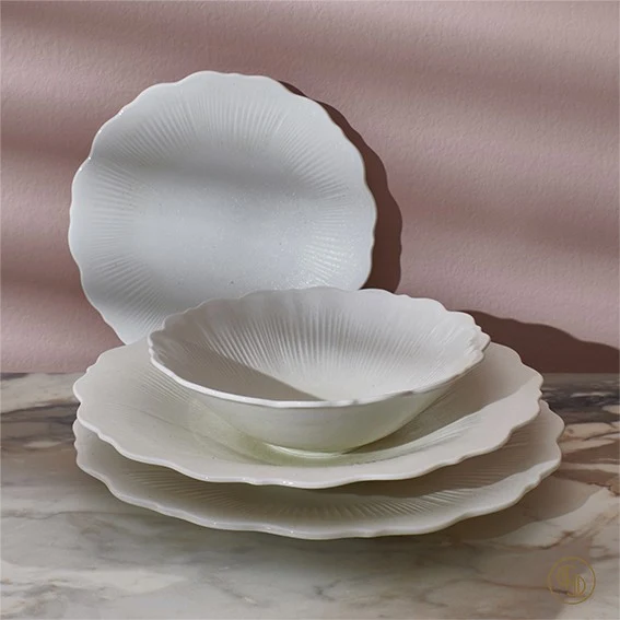 Plato llano de porcelana Floret Blanco. Varias medidas - 4 Uds.
