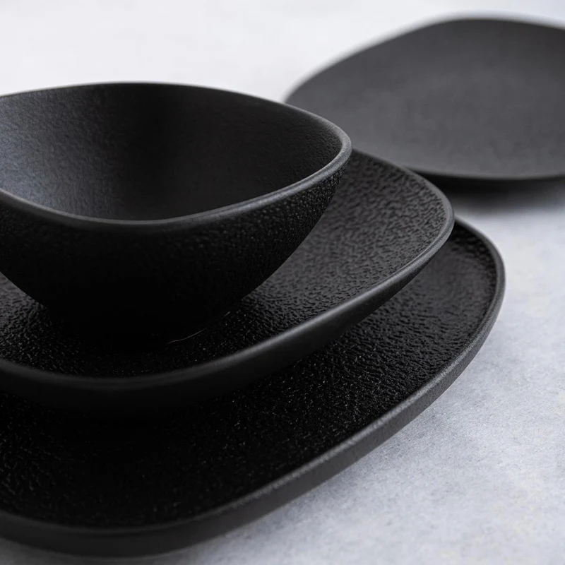 Plato hondo cuadrado irregular porcelana Fosil 21.9 x 21.7 x 4.8 cm. Varios colores - 6 Uds.