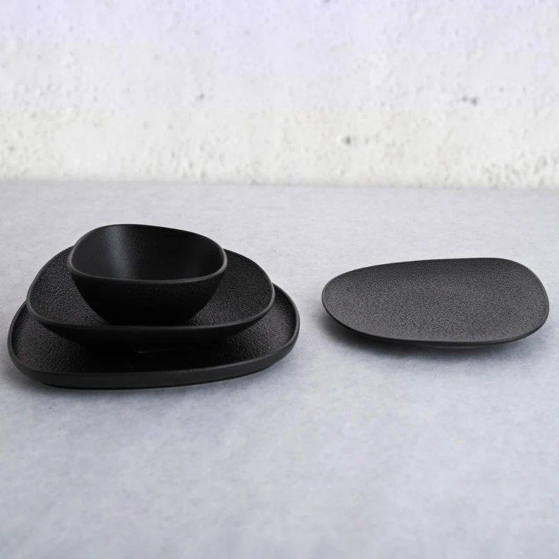 Bol cuadrado irregular porcelana Fosil. 14 x 14 x 6.8 cm. Varios colores - 9 Uds.
