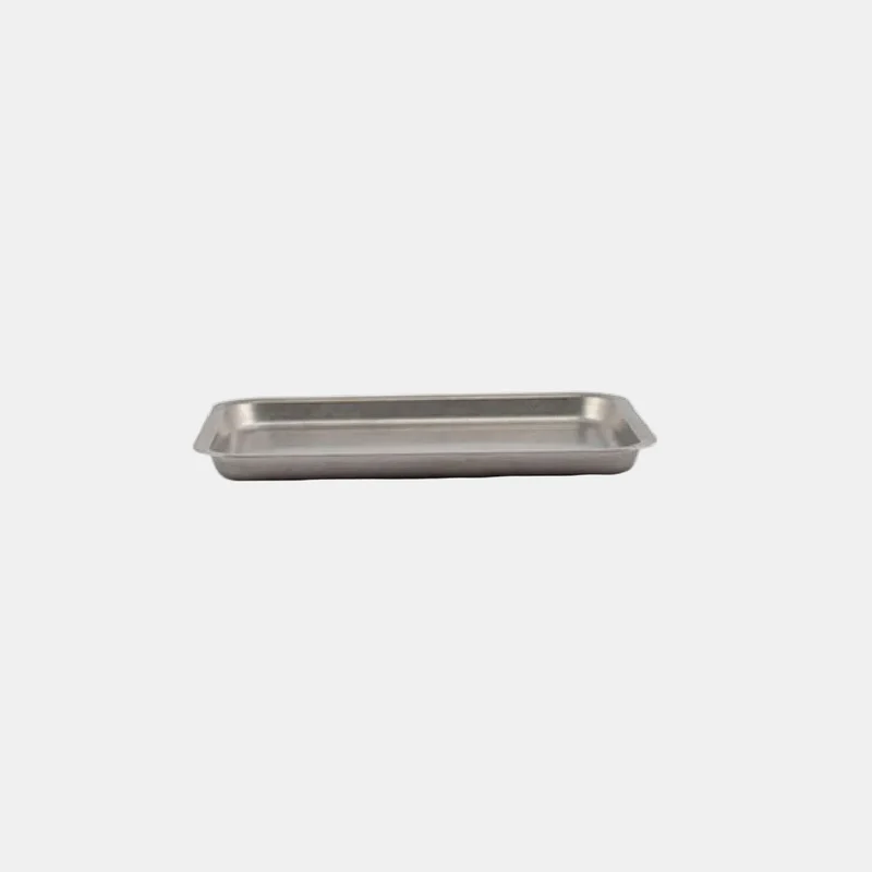 Bandeja rectangular acero inox plata vieja. Varias medidas - 6 Uds.