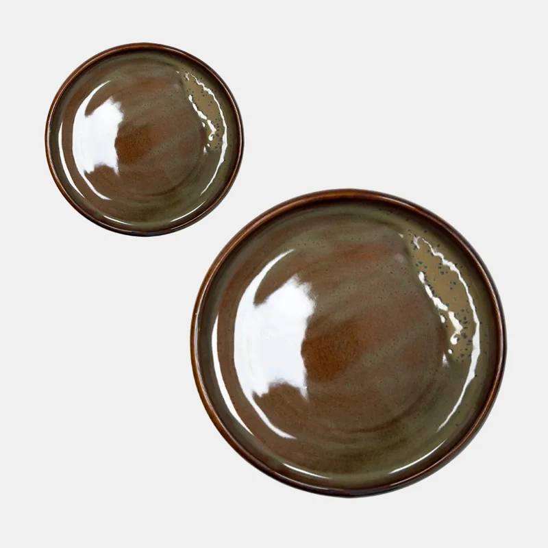 Plato llano Hazel Marron-rojo. Varias medidas - 6 Uds.