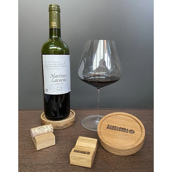Porta tapones roble para corchos de vino - 6 Uds.