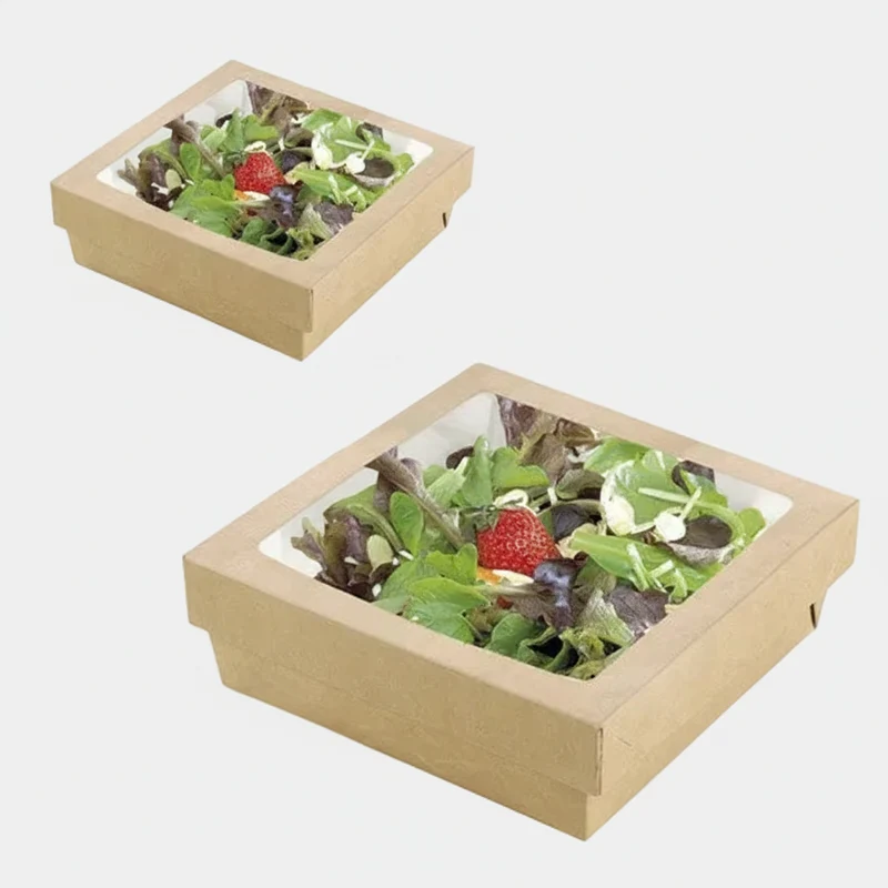 Caja de cartón kraft con ventana. Varias medidas y unidades.