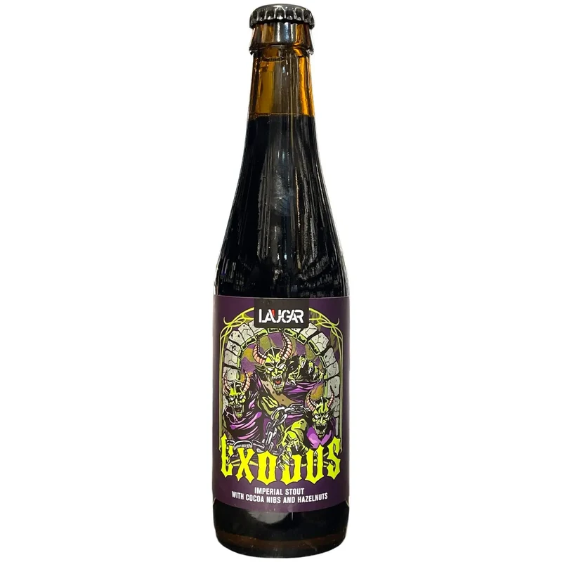 LAUGAR EXODUS IMPERIAL STOUT CON COCOA NIBS Y HAZELNUTS 33CL