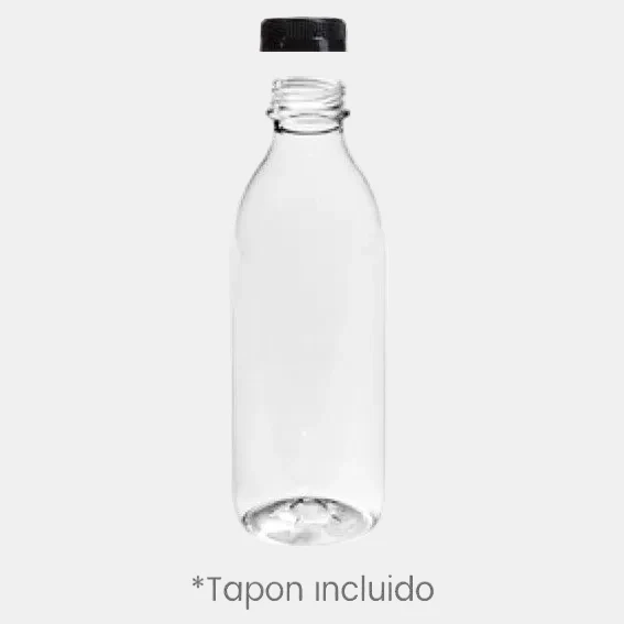 Botella redonda PET con tapón pre-enroscado incluido. 1000 ml - 71 Uds.