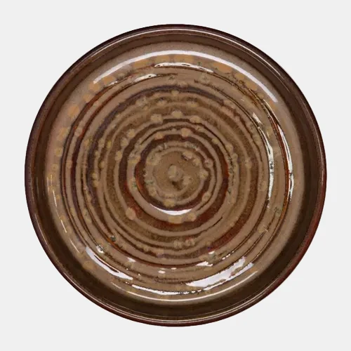 Plato llano pequeño Hazel marron-rojo. ø10 x 2 cm - 6 Uds.