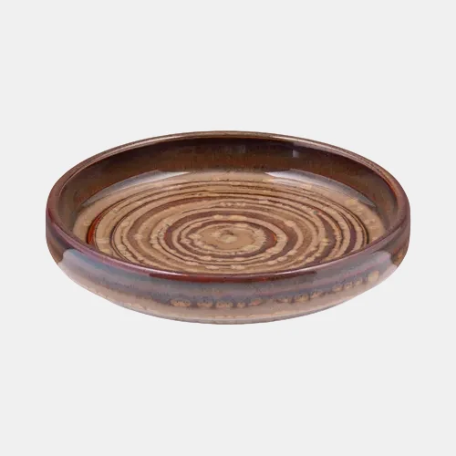 Plato llano pequeño Hazel marron-rojo. ø10 x 2 cm - 6 Uds.