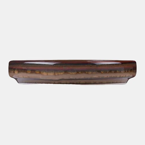 Plato llano pequeño Hazel marron-rojo. ø10 x 2 cm - 6 Uds.