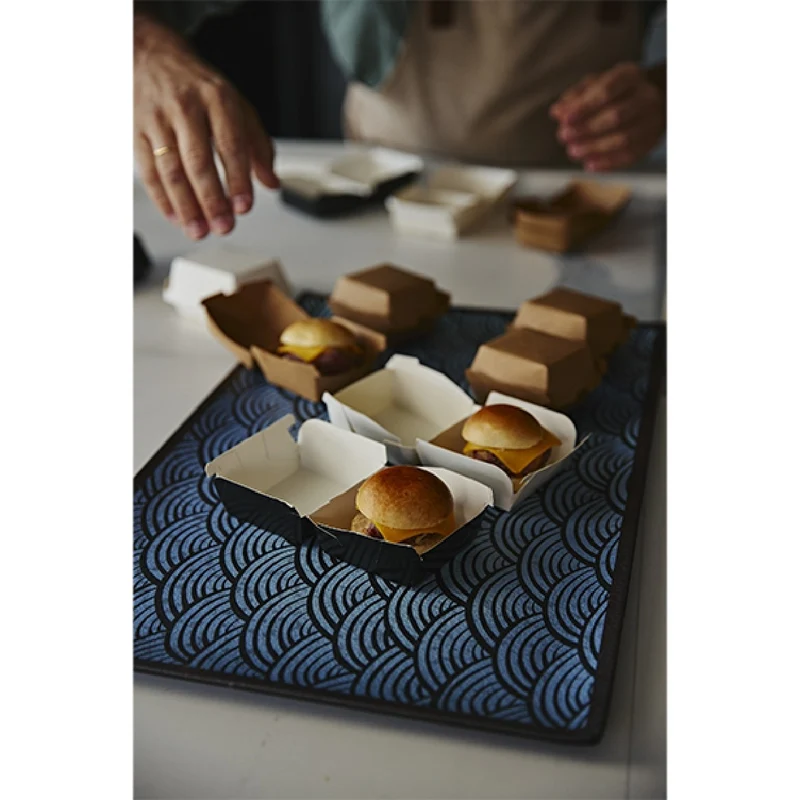 Mini caja hamburguesa cartón kraft. 14,5 x 13 x 10 cm - 300 Uds.