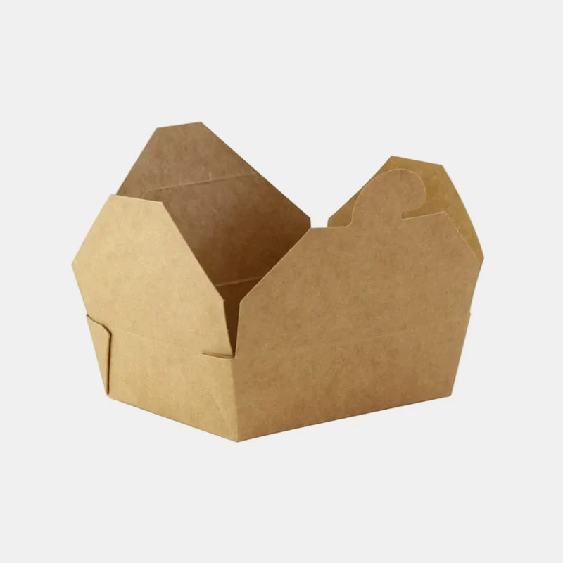 Caja biodegradable de cartón kraft 21.2 x 16 x 6.4 cm. 2000 ml - 200 uds
