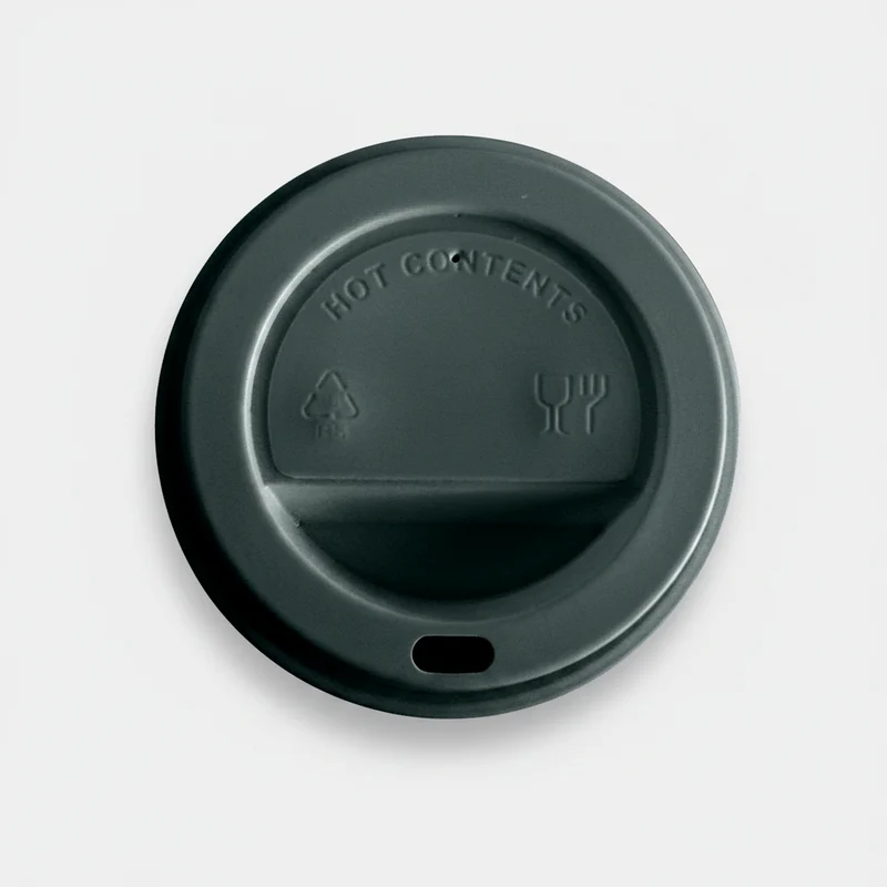 Tapa negra PS para vaso cartón. ø9 cm - 1000 Uds.