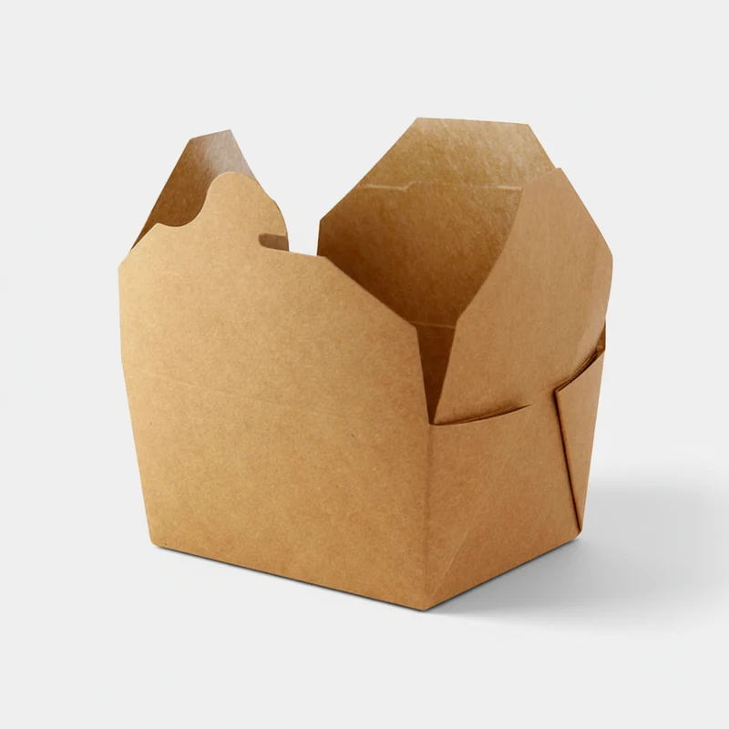Caja biodegradable de cartón kraft 22.5 x 16.6 x 9.2 cm. 3000 ml - 160 Uds.