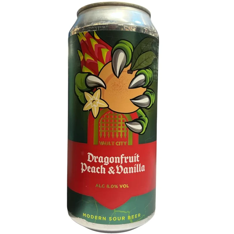 VAULT CITY DRAGONFRUIT PEACH AND DANILLA MODERN SOUR BEER 44CL