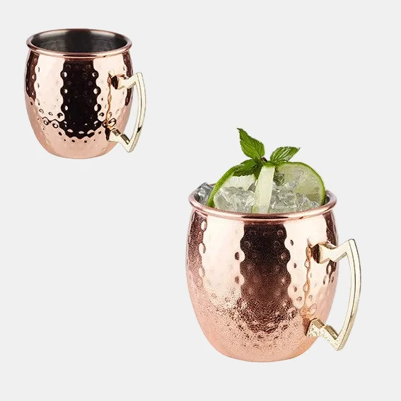 Taza abombada con asa acero inox. Varios colores y medidas - 1 Ud.